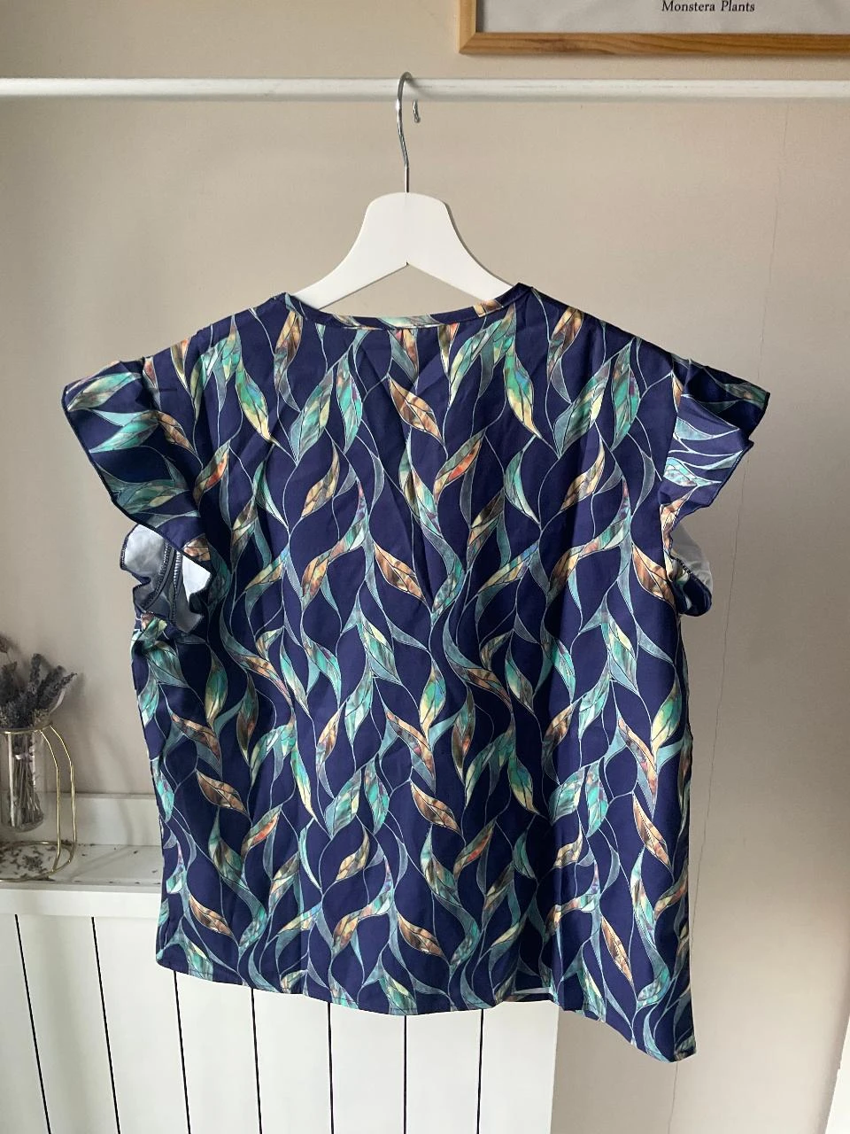 Blusa azul-marinha floral – elegância leve e feminina nova Tamanho M – photo 4